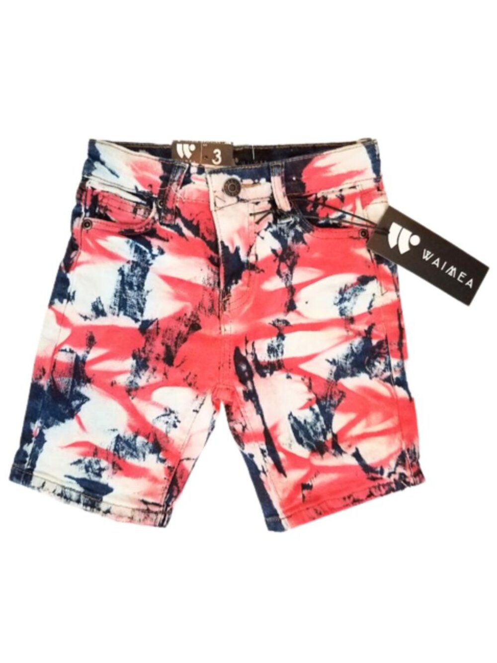 WAIMEA Red White & Blue Skinny Fit Adjustable Waist Shorts Boys 3 T